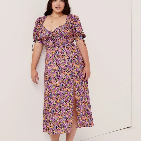 For Love & Lemons Maud Midi Dress M medium fuschia - Picture 5 of 6